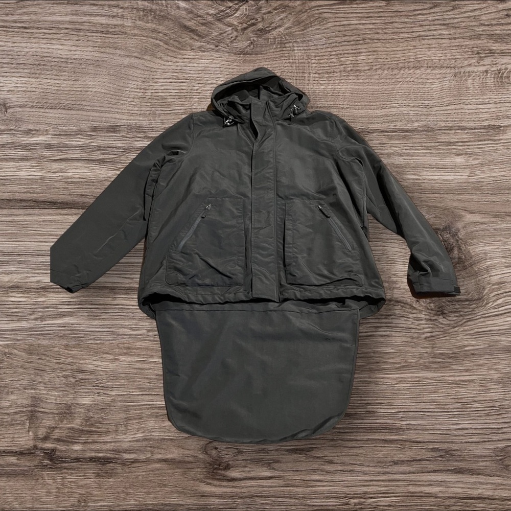 Lands End Outfitters Men’s Black Fleece Lined Hooded Jacket Back Flap Medium